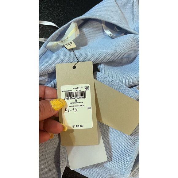 GUESS CORONADO BLUE IRMINE SLEEVELESS SWEATER DRESS SZ S P-1-13 NEW - Picture 13 of 14